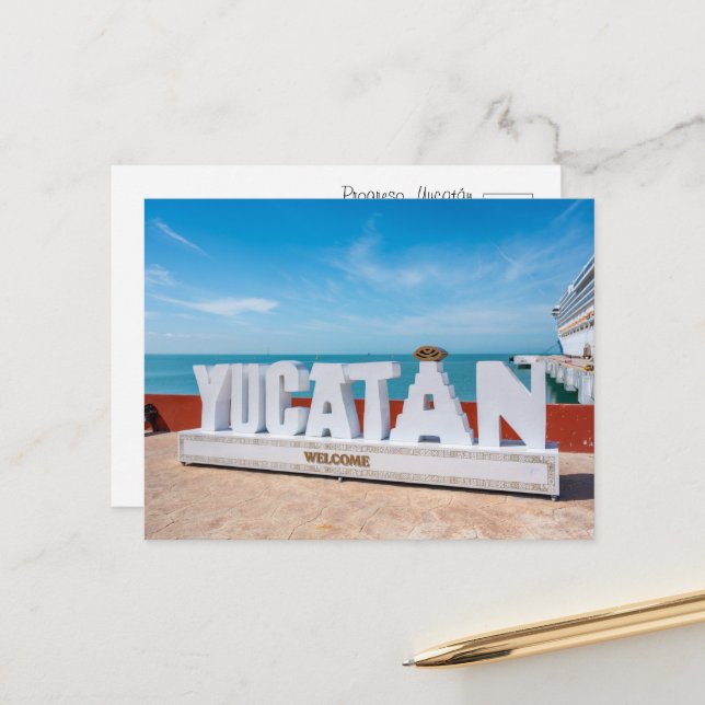 Carte Postale Bienvenue au Yucatán (Devant/Arrière en situation)
