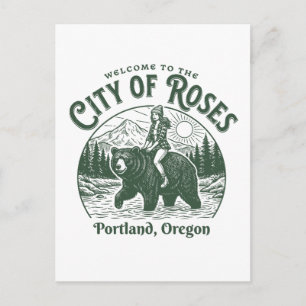 Carte Postale Bienvenue dans la ville des roses Portland City Or