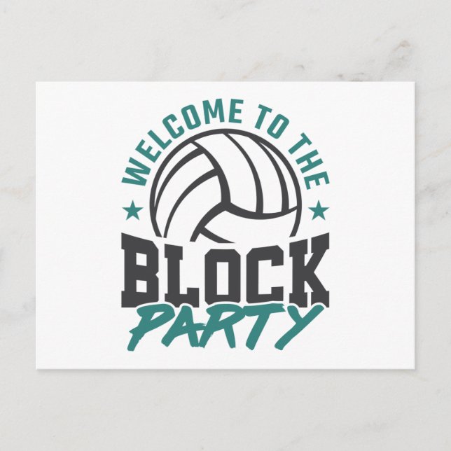 Carte Postale Bienvenue dans le bloc médian de volleyball du blo (Devant)