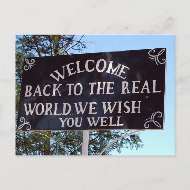 Carte Postale Bienvenue dans le monde réel (Devant)