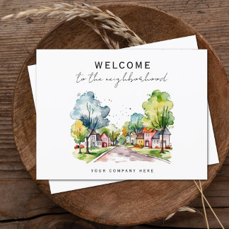 Carte Postale Bienvenue dans le quartier aux arbres bordés d'aqu