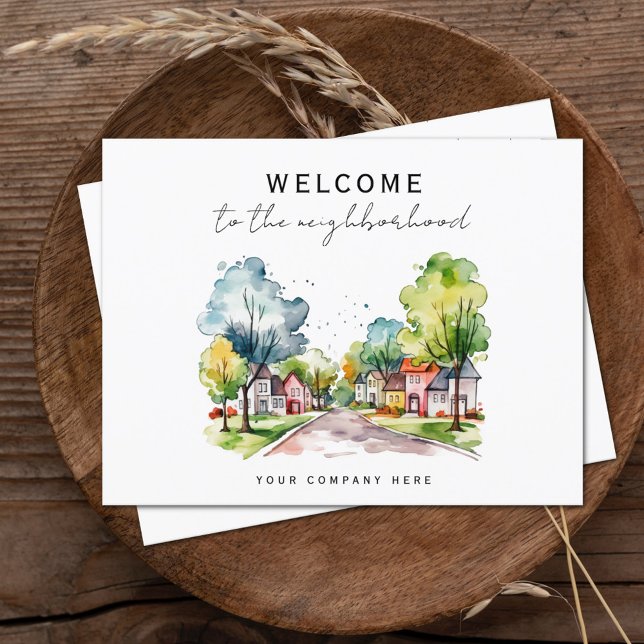 Carte Postale Bienvenue dans le quartier aux arbres bordés d'aqu (Créateur téléchargé)