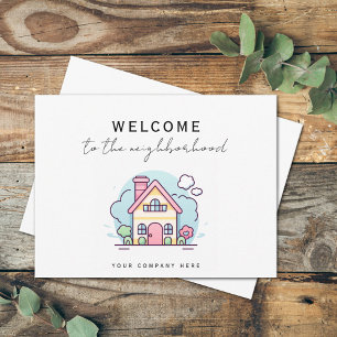 Carte Postale Bienvenue dans le quartier Cottage pastel Art