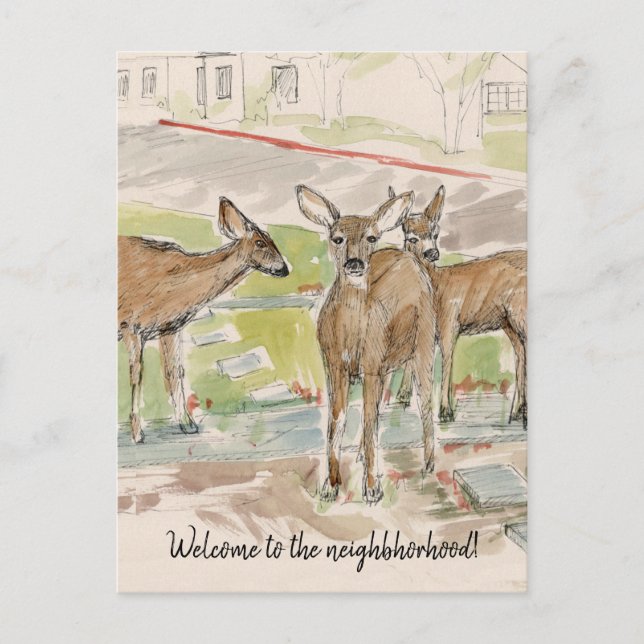 Carte Postale Bienvenue dans le quartier Deer Lawn (Devant)