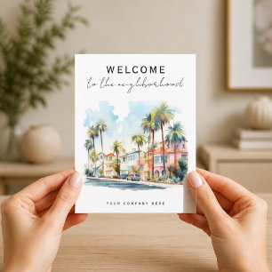 Carte Postale Bienvenue dans le quartier des maisons aux palmier