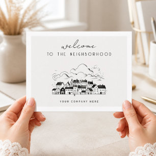 Carte Postale Bienvenue dans le quartier Village Noir Blanc