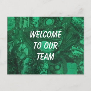 Carte Postale Bienvenue dans notre équipe Gemme verte employé
