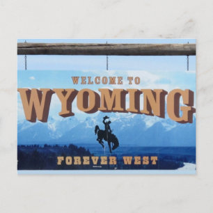 Carte Postale Bienvenue dans Wyoming Postcard avec Calendrier 20