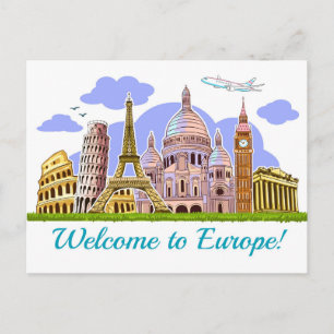 Carte Postale Bienvenue en Europe