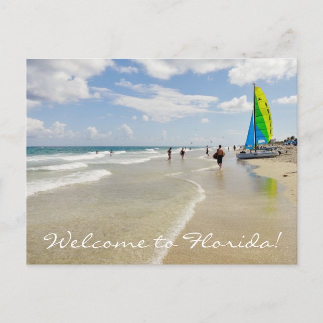 Carte Postale Bienvenue en Floride / océan et plage (Devant)