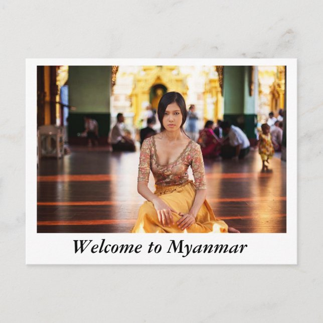 Carte Postale bienvenue myanmar (Devant)
