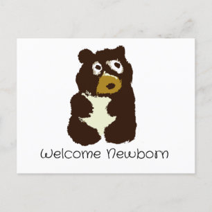 Carte Postale Bienvenue Nouveau-né Bear Cub