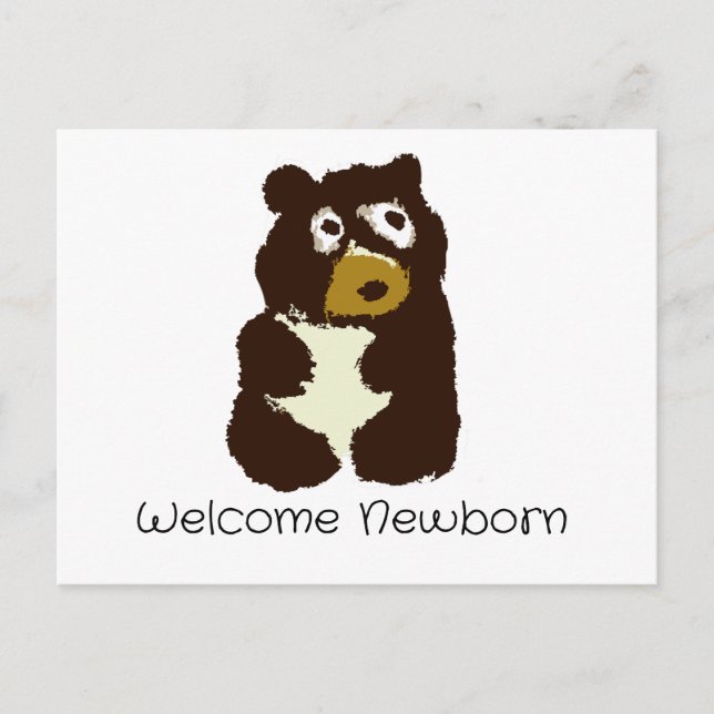 Carte Postale Bienvenue Nouveau-né Bear Cub (Devant)
