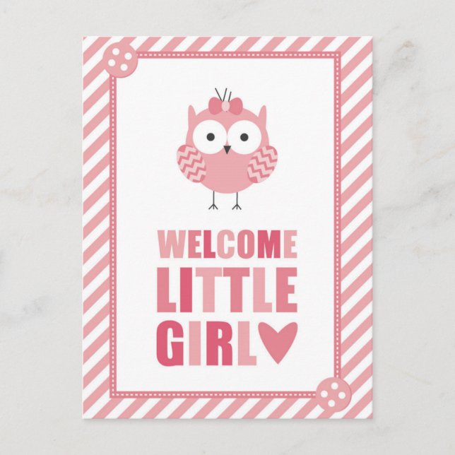CARTE POSTALE BIENVENUE PETITE FILLE (Devant)