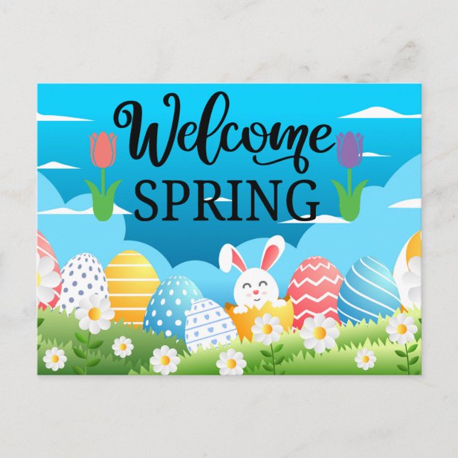 Carte Postale Bienvenue Printemps  (Devant)