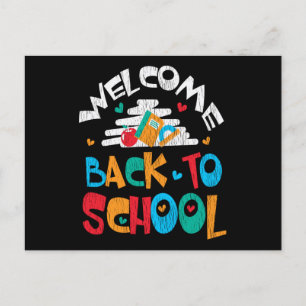 Carte Postale Bienvenue Retour à l'école Premier jour de l'école