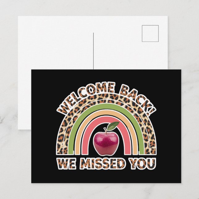 Carte Postale Bienvenue Retour Nous Vous Avons Manqué Professeur (Devant / Derrière)