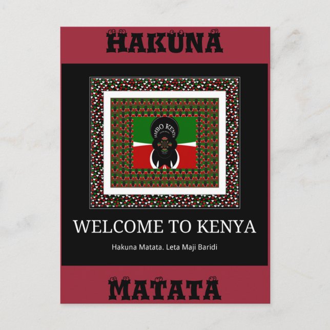Carte Postale Bienvenue sur Magical Kenya : Hakuna Matata (Devant)