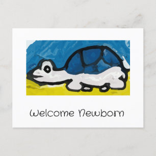 Carte Postale Bienvenue Turtle nouveau-né