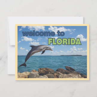Carte Postale Bienvenue vintage en Floride Dauphin