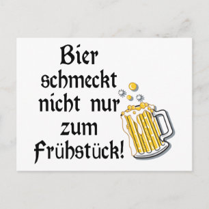 Carte Postale Bier schmeckt nicht nur zum Frühstück!