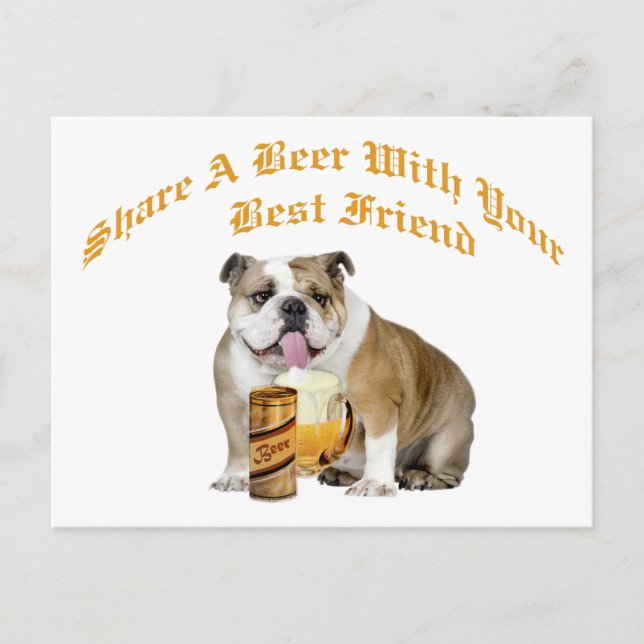 Carte Postale Bière anglaise Bulldog Shares (Devant)