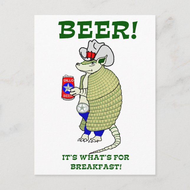 Carte Postale Bière C'est quoi pour le petit-déjeuner (Devant)