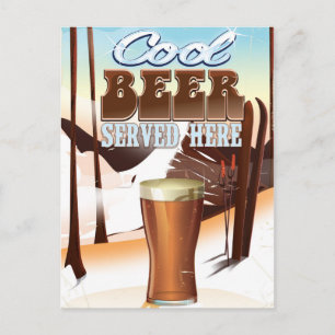 Carte Postale Bière cool servie ici affiche de vintage Inn