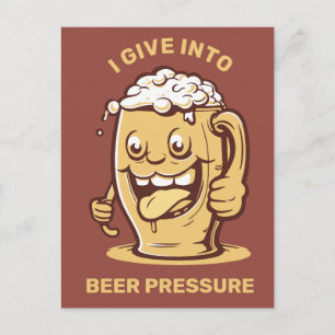 Carte Postale Bière de texte personnalisé amusante
