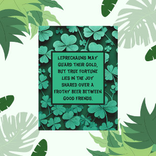 Carte Postale Bière et bons amis St. Patrick's Day