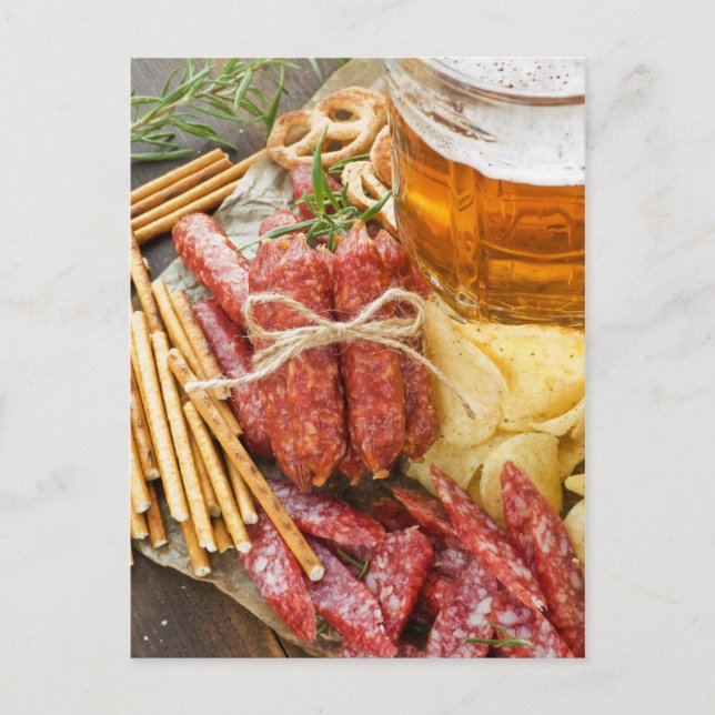 Carte Postale Bière Et Snacks (Devant)