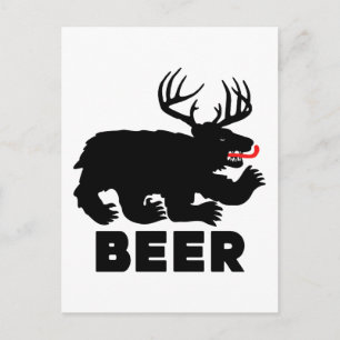Carte Postale Bière — Ours + Cerf
