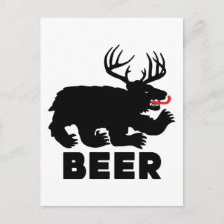 Carte Postale Bière — Ours + Cerf