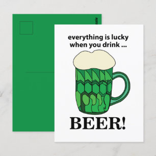 Carte Postale Bière Verte Chanceux St Patricks Day Bière Verte