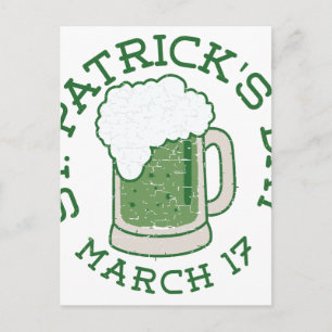 Carte Postale bière verte en détresse st patrick