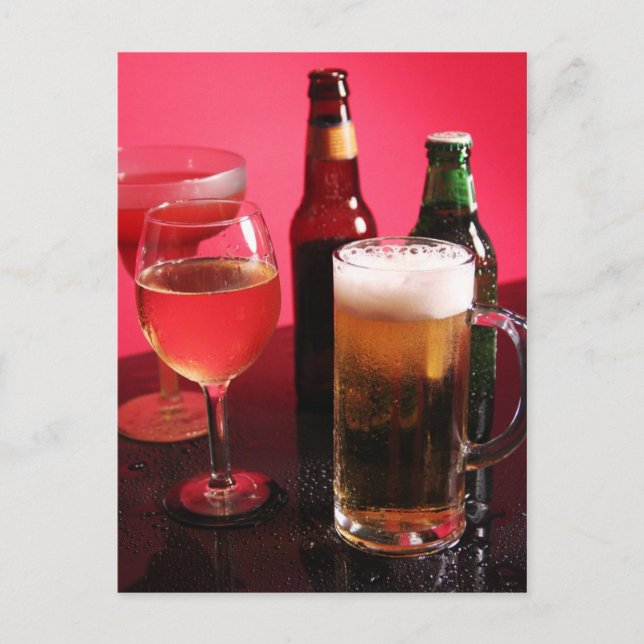 Carte Postale Bière, vin et margarita (Devant)