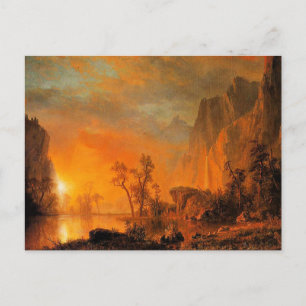 Carte Postale Bierstadt - Coucher de soleil dans les Rocheuses