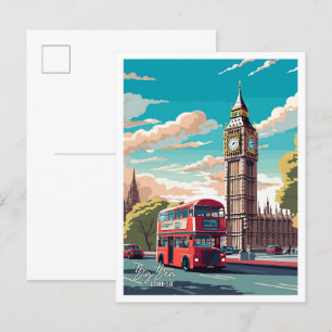 Carte Postale Big Ben Angleterre Royaume-Uni Art Illustration de