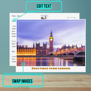 Carte Postale Big Ben & Chambres du Parlement à Londres Angleter