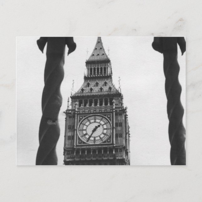 Carte Postale Big Ben en noir et blanc (Devant)