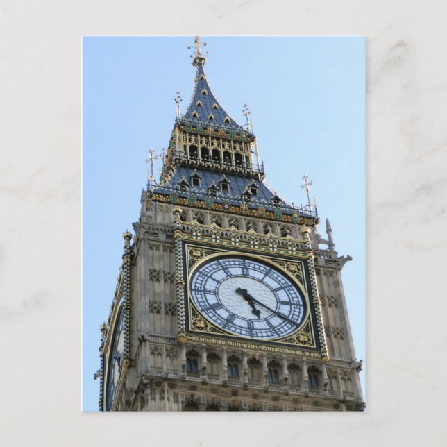 Carte Postale Big Ben Horloge à Londres, Angleterre Royaume-Uni (Devant)
