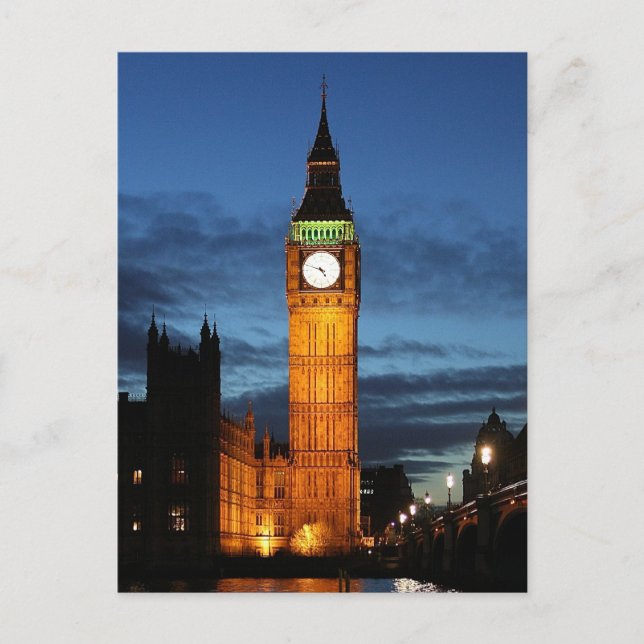 Carte Postale Big Ben la nuit (Devant)