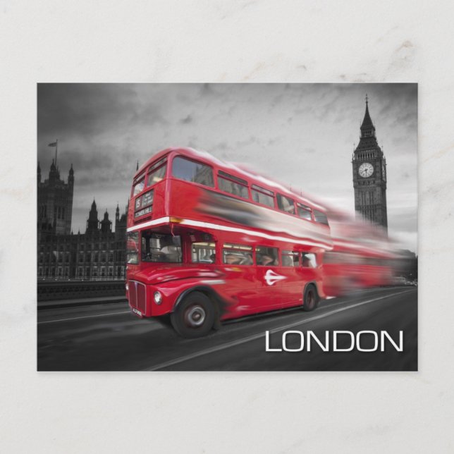 Carte Postale Big Ben London Bus (Devant)