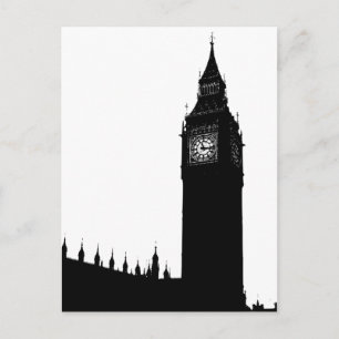 Carte Postale Big Ben London England Silhouette graphic