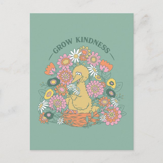 Carte Postale Big Bird | Grow Kindness Floral Graphic (Devant)