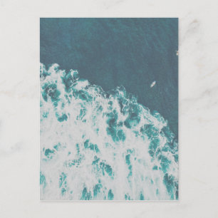 Carte Postale Big Blue Ocean Waves Aerial Beach View Photographi