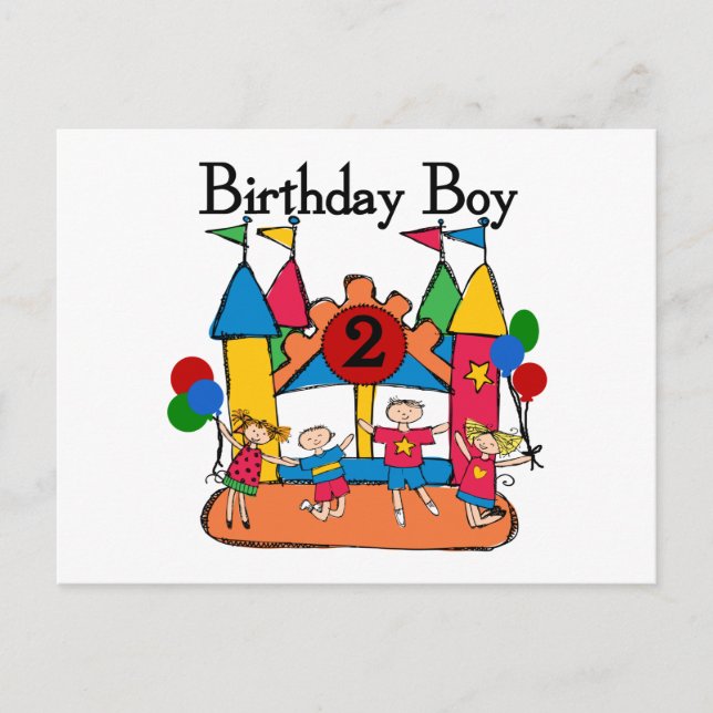 Carte Postale Big Bounce Boy 2nd Birthday Tshirts et cadeaux (Devant)