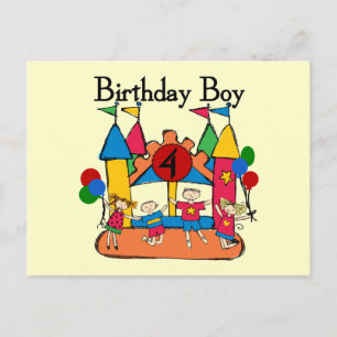 Carte Postale Big Bounce Boy 4th Birthday Tshirts et cadeaux