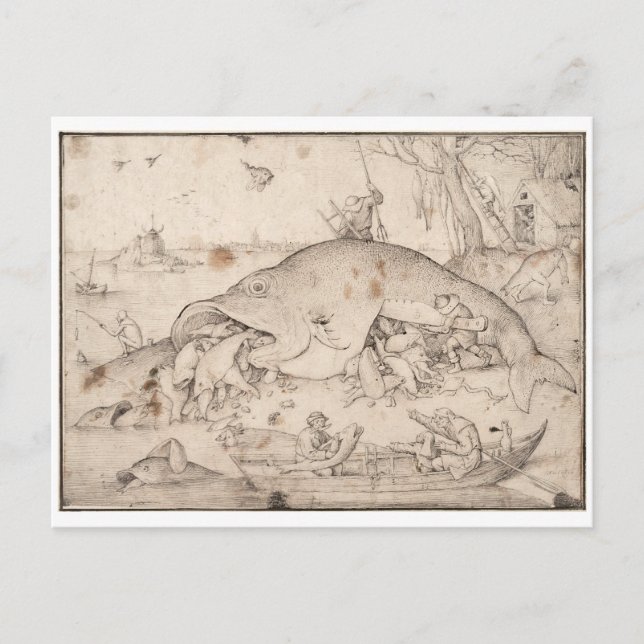 Carte Postale Big Fish Mange Little Fish par Pieter Bruegel (Devant)