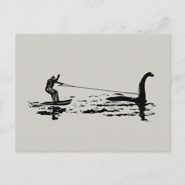 Carte Postale Big Foot et Nessie (Devant)